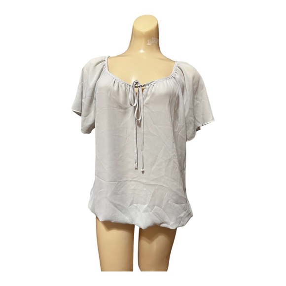 Sami & Jo Women's Pale Lavender Blouse, Banded Bottom, Sz Large - Picture 3 of 5